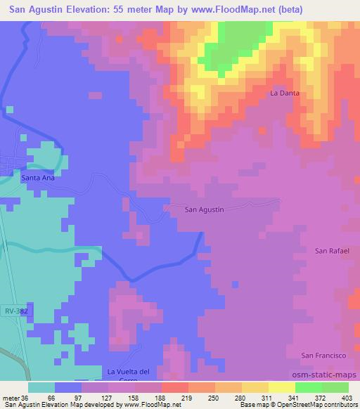 San Agustin,Honduras Elevation Map