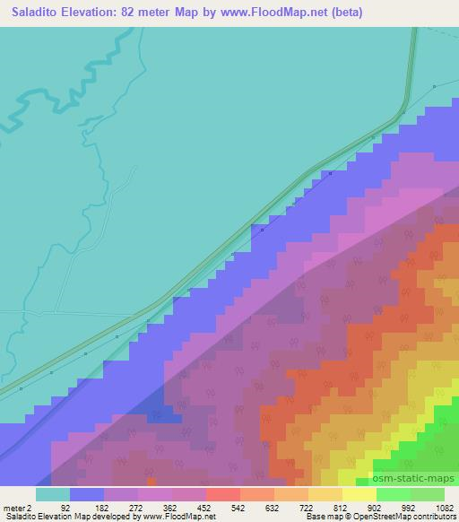 Saladito,Honduras Elevation Map