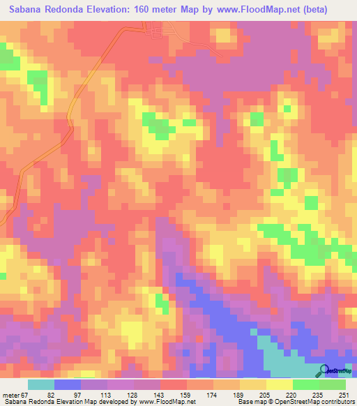 Sabana Redonda,Honduras Elevation Map