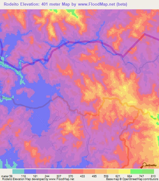 Rodeito,Honduras Elevation Map