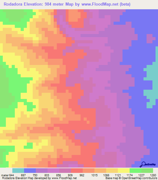 Rodadora,Honduras Elevation Map