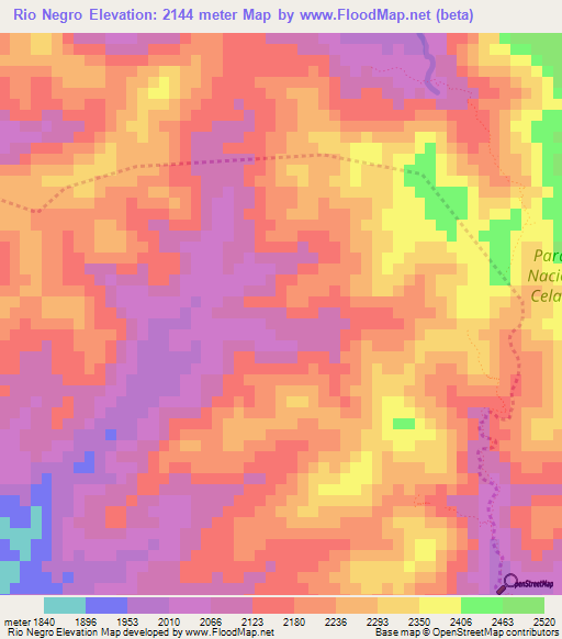 Rio Negro,Honduras Elevation Map