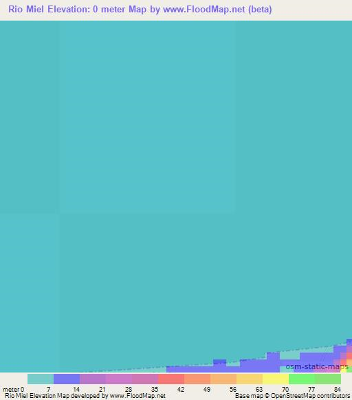 Rio Miel,Honduras Elevation Map