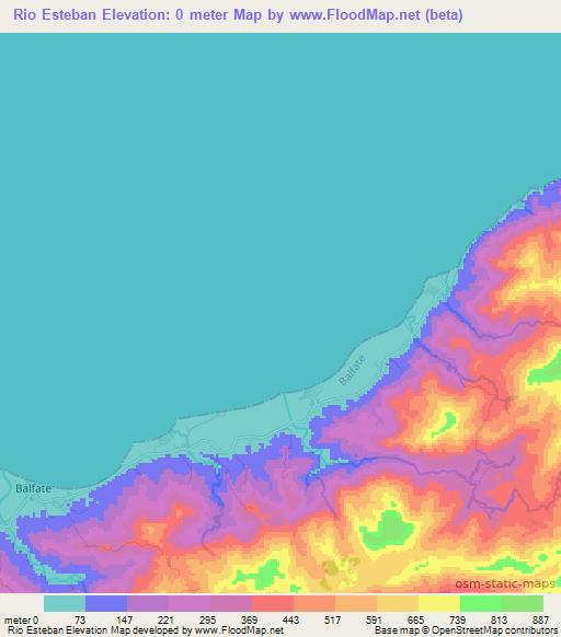 Rio Esteban,Honduras Elevation Map