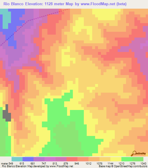 Rio Blanco,Honduras Elevation Map