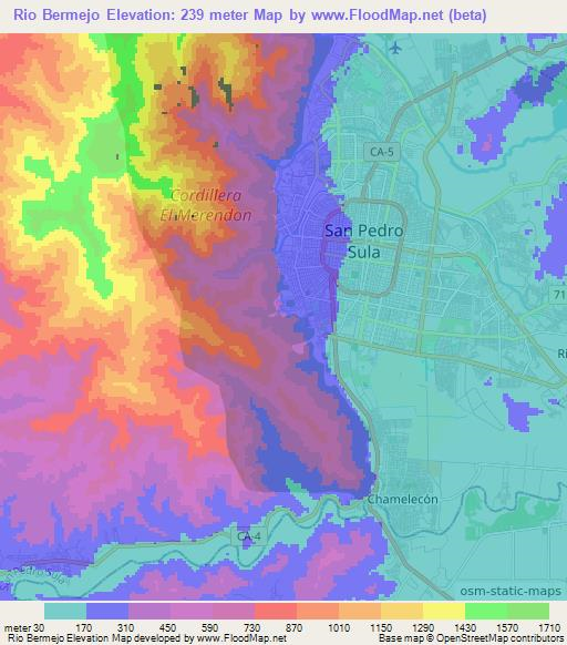 Rio Bermejo,Honduras Elevation Map