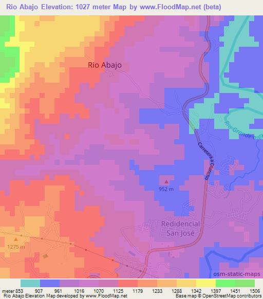 Rio Abajo,Honduras Elevation Map