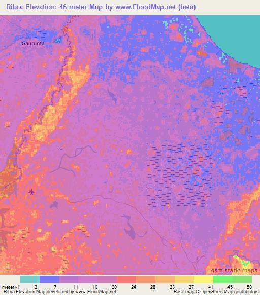 Ribra,Honduras Elevation Map
