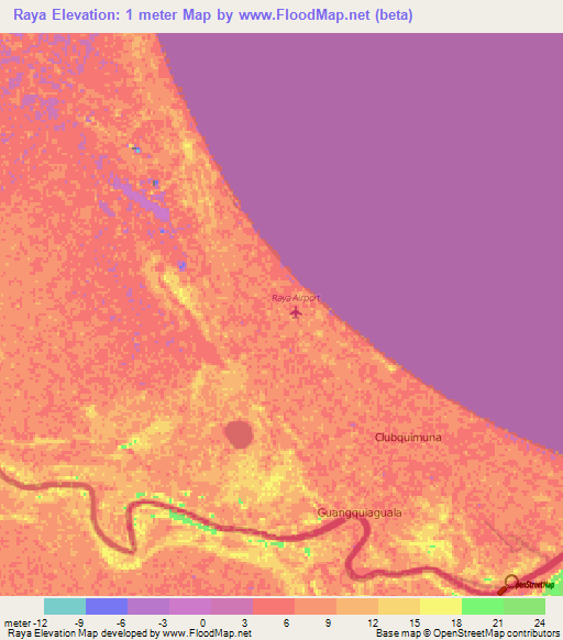 Raya,Honduras Elevation Map