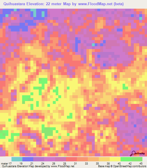 Quihuastara,Honduras Elevation Map