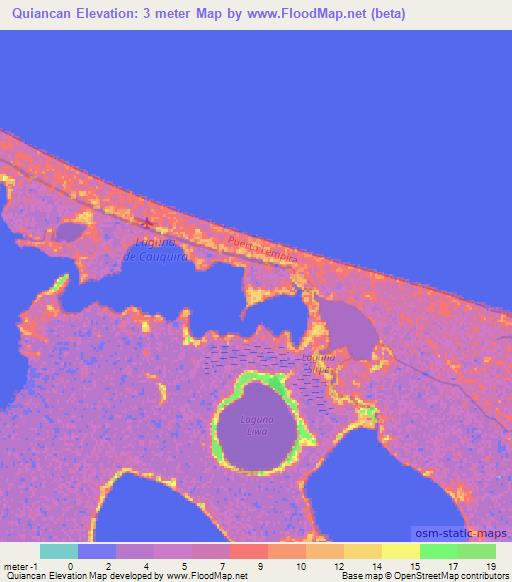 Quiancan,Honduras Elevation Map