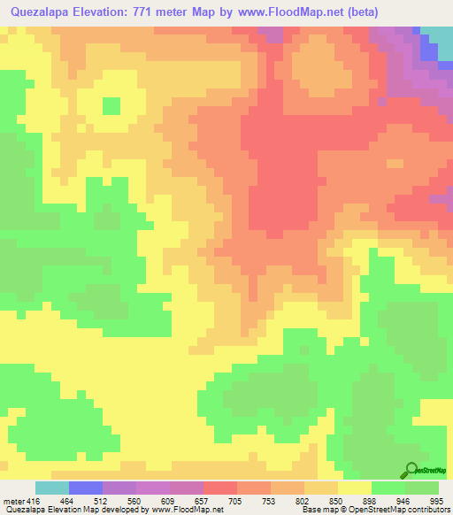 Quezalapa,Honduras Elevation Map