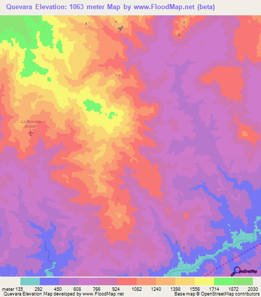 Quevara,Honduras Elevation Map