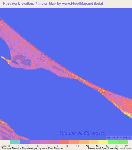 Pusuaya,Honduras Elevation Map