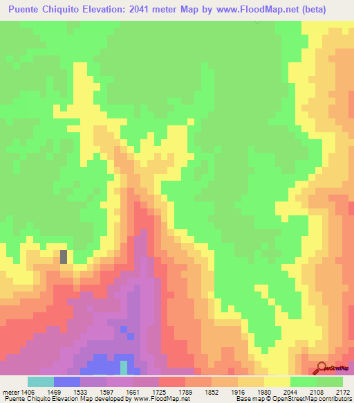 Puente Chiquito,Honduras Elevation Map