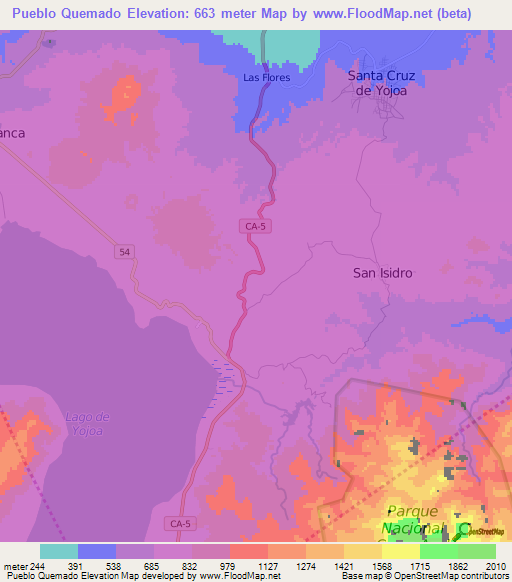 Pueblo Quemado,Honduras Elevation Map