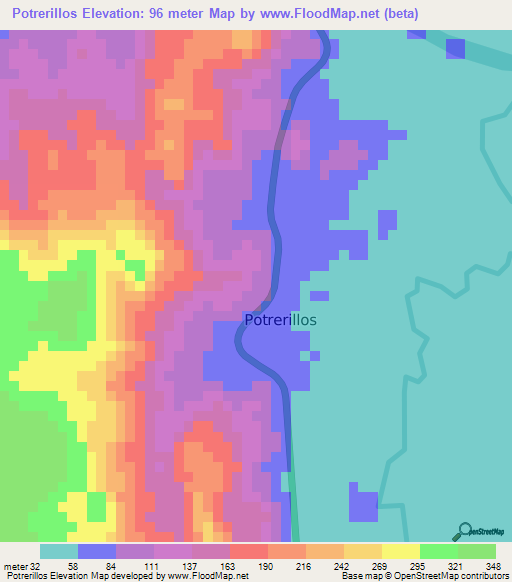 Potrerillos,Honduras Elevation Map