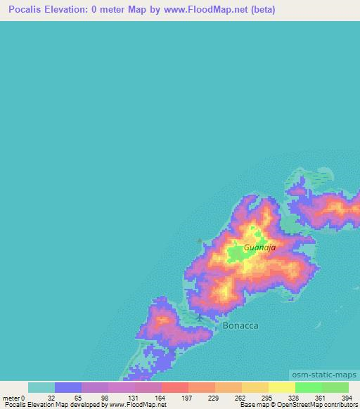 Pocalis,Honduras Elevation Map