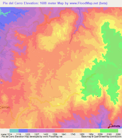 Pie del Cerro,Honduras Elevation Map