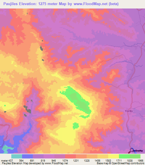 Paujiles,Honduras Elevation Map