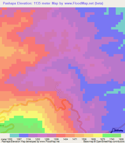 Pashapa,Honduras Elevation Map