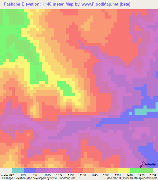 Pashapa,Honduras Elevation Map