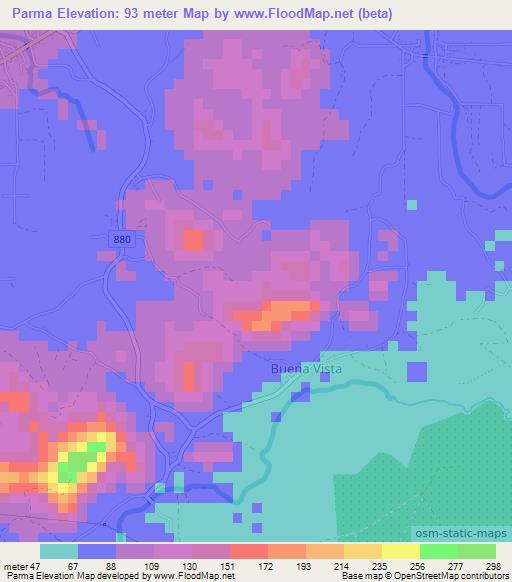 Parma,Honduras Elevation Map