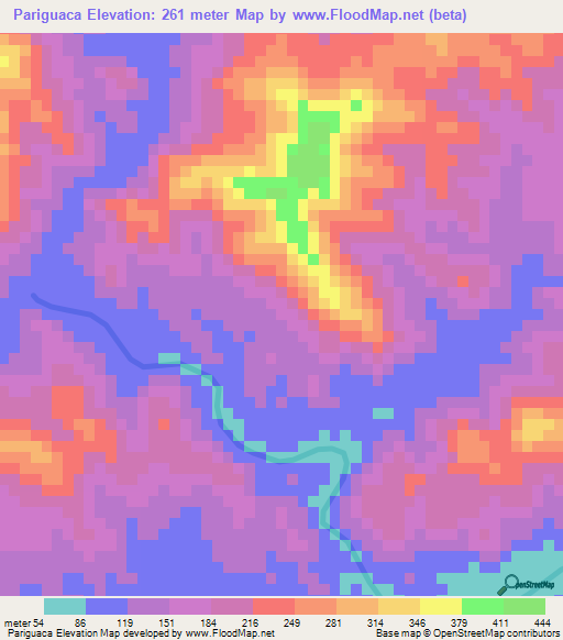Pariguaca,Honduras Elevation Map
