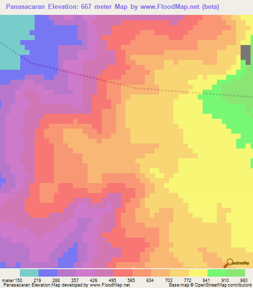 Panasacaran,Honduras Elevation Map