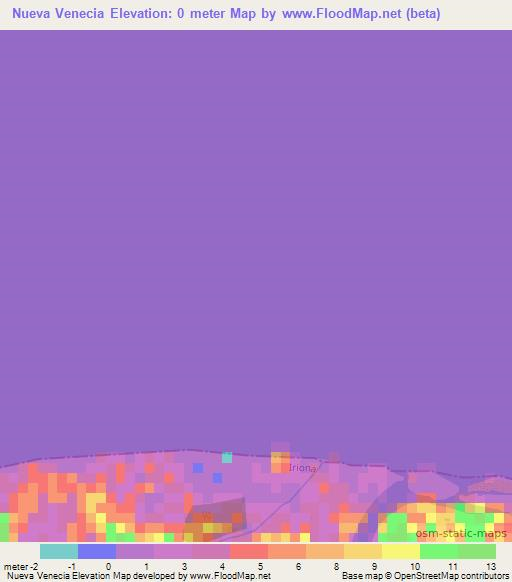 Nueva Venecia,Honduras Elevation Map
