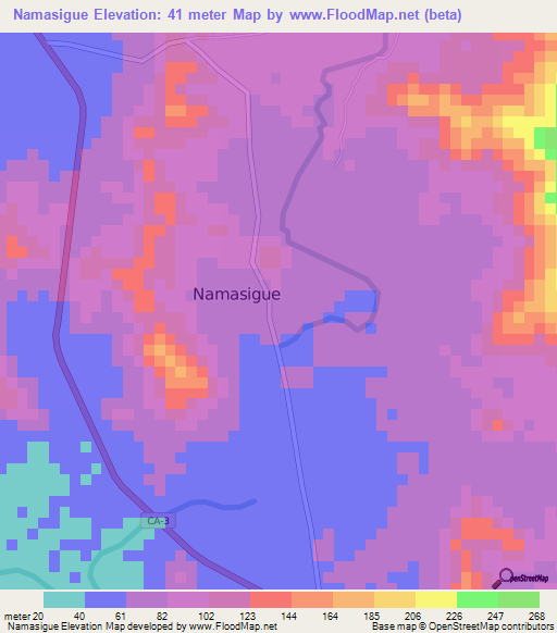 Namasigue,Honduras Elevation Map