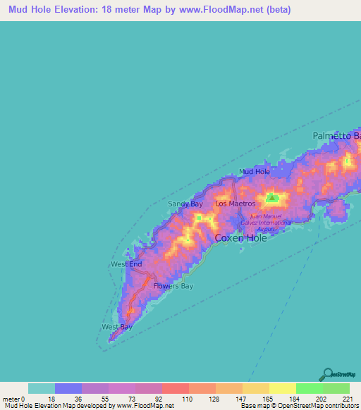 Mud Hole,Honduras Elevation Map