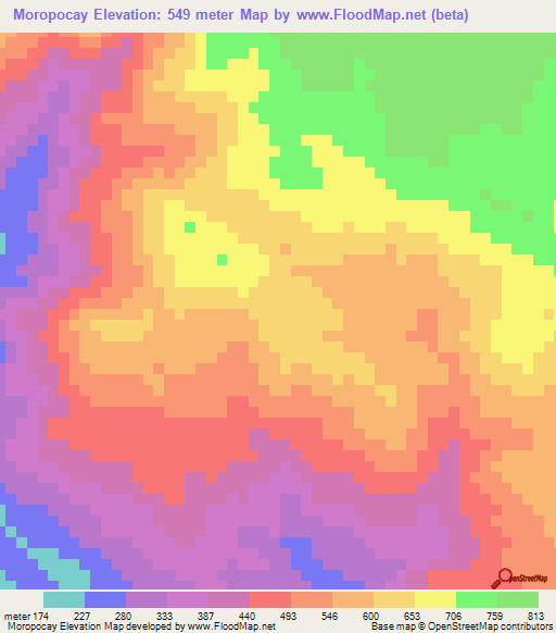 Moropocay,Honduras Elevation Map