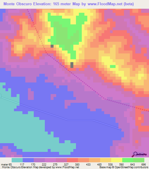 Monte Obscuro,Honduras Elevation Map