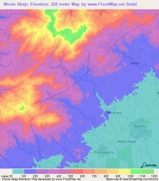Monte Abajo,Honduras Elevation Map