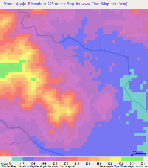 Monte Abajo,Honduras Elevation Map