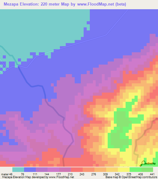 Mezapa,Honduras Elevation Map