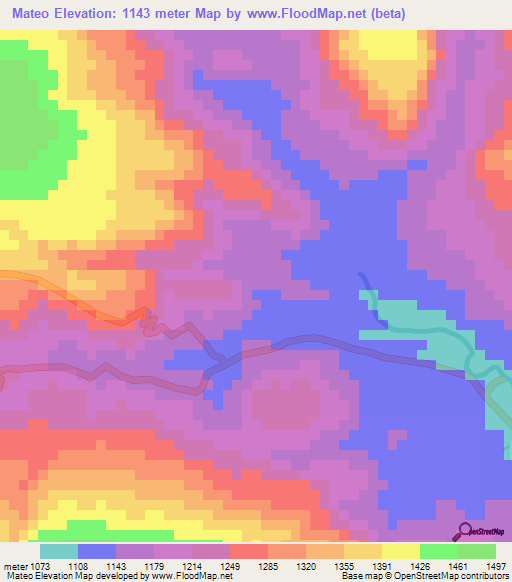 Mateo,Honduras Elevation Map