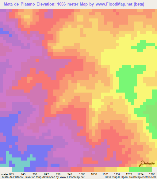 Mata de Platano,Honduras Elevation Map