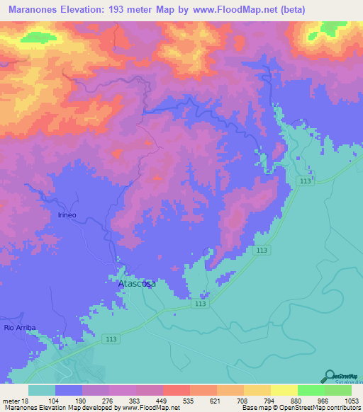 Maranones,Honduras Elevation Map