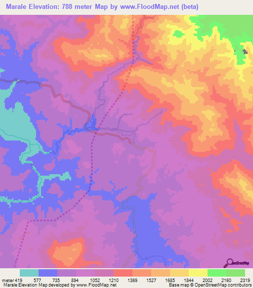 Marale,Honduras Elevation Map
