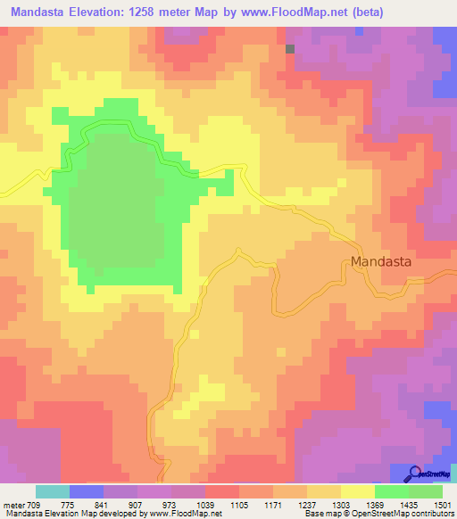 Mandasta,Honduras Elevation Map