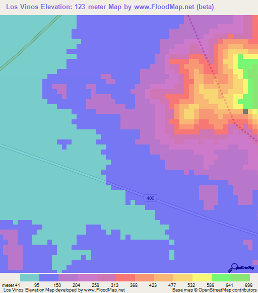 Los Vinos,Honduras Elevation Map