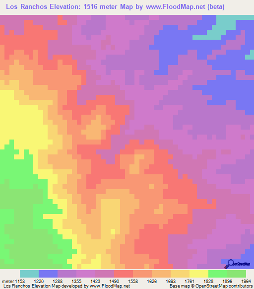 Los Ranchos,Honduras Elevation Map