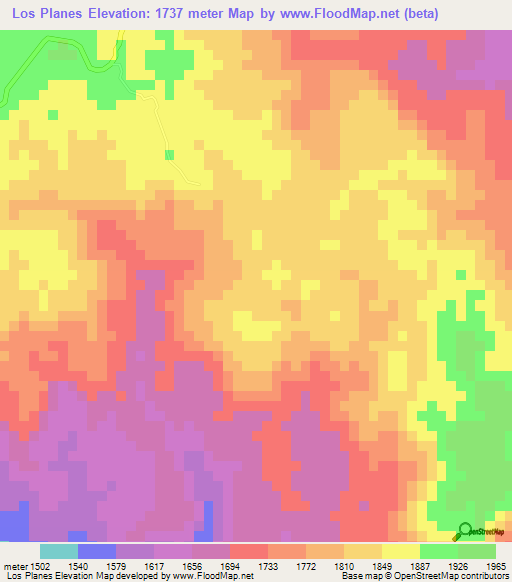 Los Planes,Honduras Elevation Map