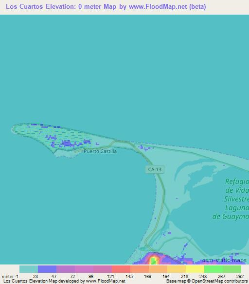 Los Cuartos,Honduras Elevation Map
