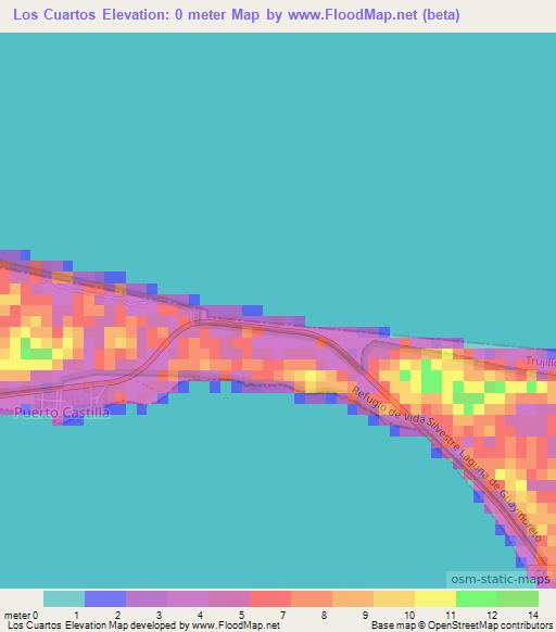 Los Cuartos,Honduras Elevation Map