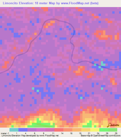 Limoncito,Honduras Elevation Map