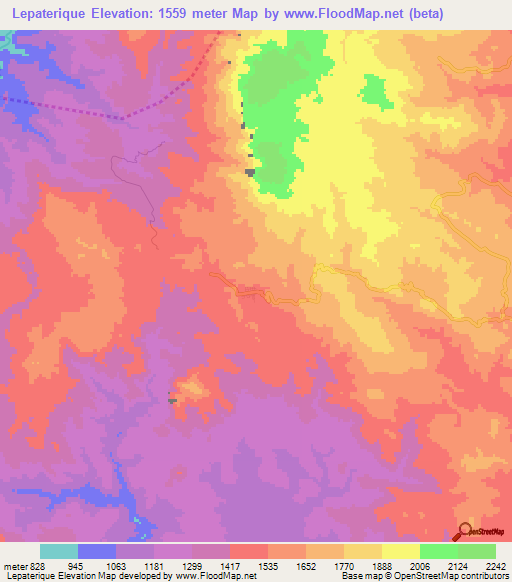 Lepaterique,Honduras Elevation Map