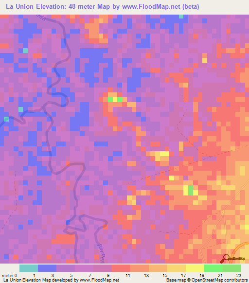 La Union,Honduras Elevation Map